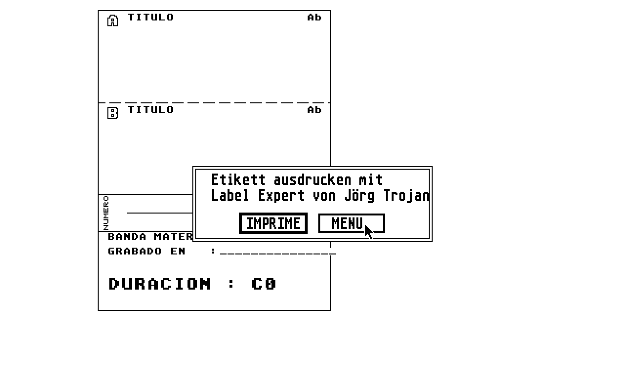 Label Expert atari screenshot